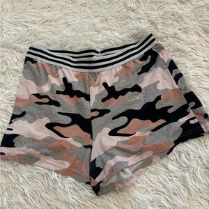Ardene Camouflage Pajama Shorts - Pink, Black, Gray